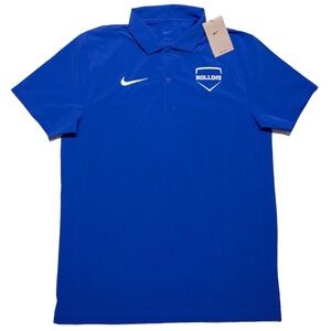 NIKE Rollins College Tars Baseball Polo Shirt Blue Medium M ~ New